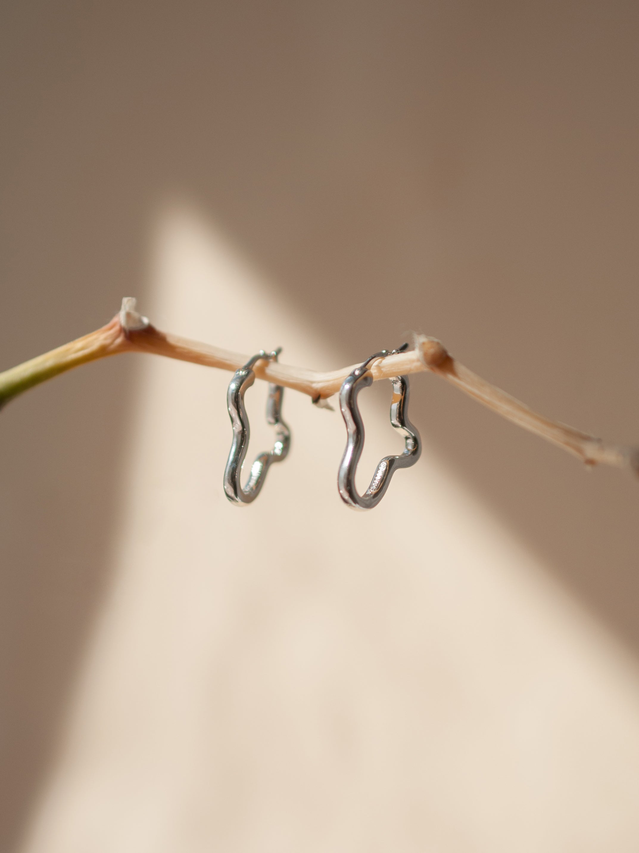 Squiggly Hoop Organic Earrings