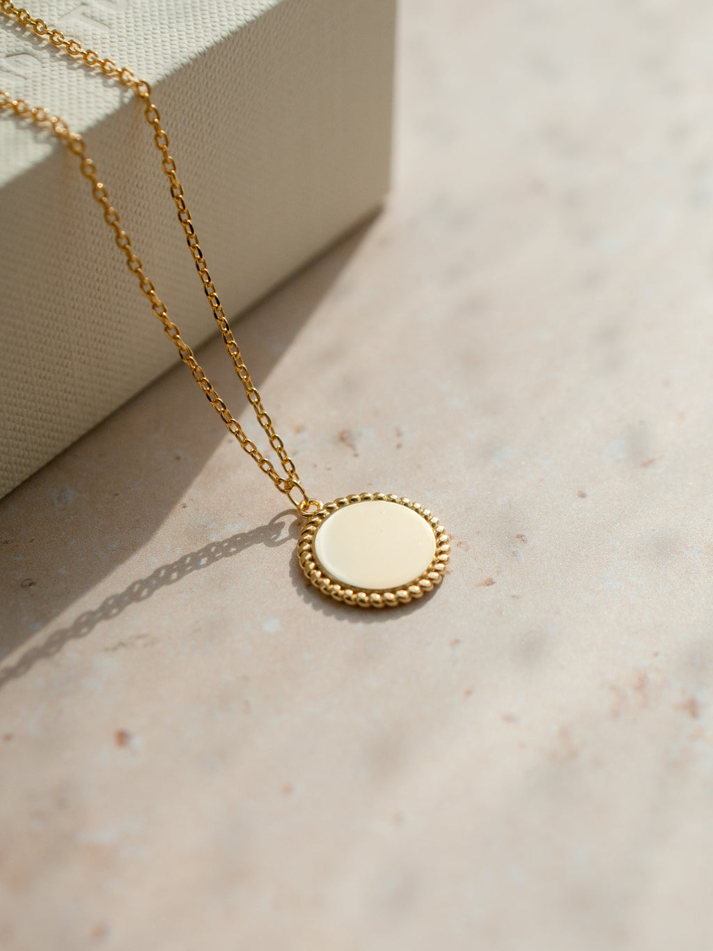 Gold Chain with Circle Pendant