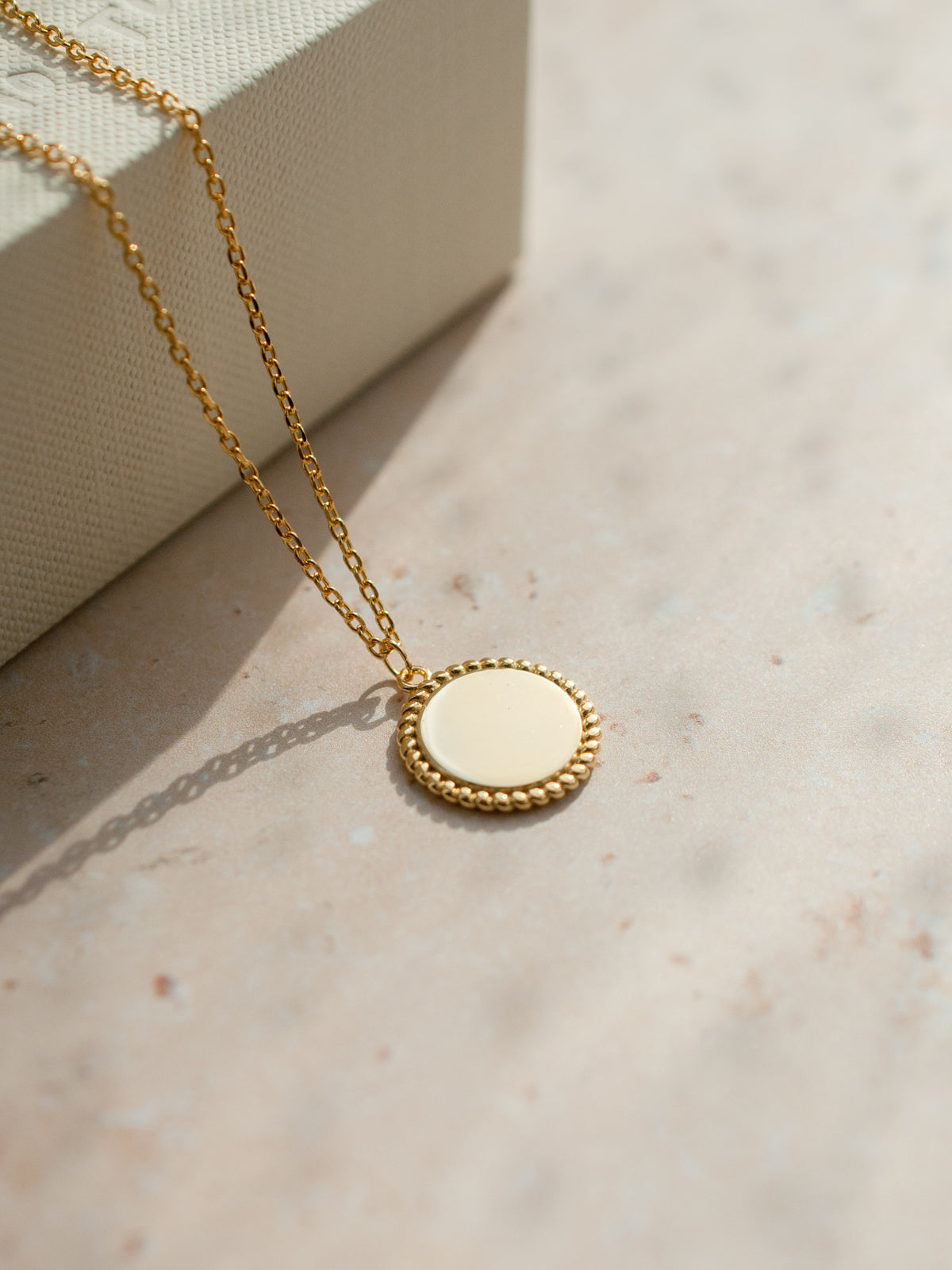 Gold Chain with Circle Pendant